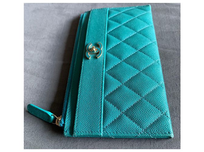 Chanel Timeless Classique card wallet Turquoise - view 9