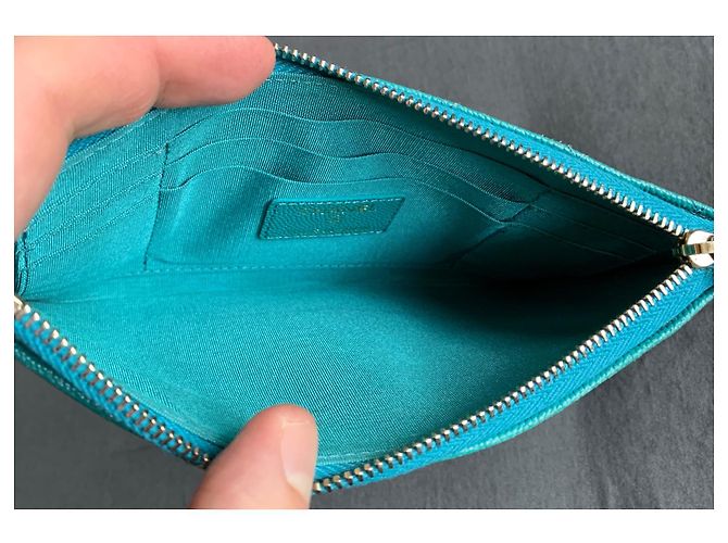 Chanel Timeless Classique card wallet Turquoise - view 12