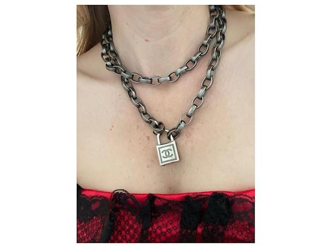 Collana a catena Chanel Argento - vista 2