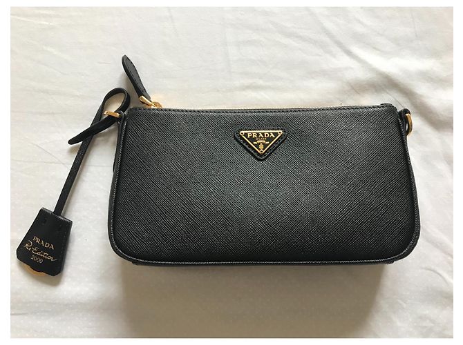 Prada Handtasche aus schwarzem Leder - Ansicht 5