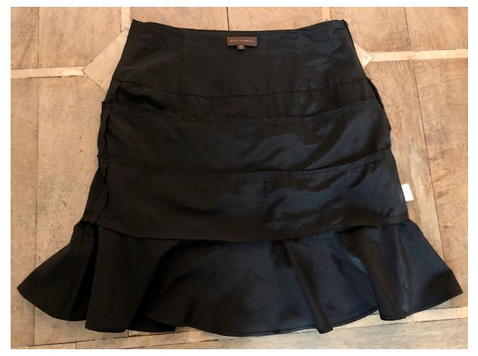 Schwarzer Rüschenrock Adolfo Dominguez Polyester und Baumwolle T. 36 - Ansicht 6