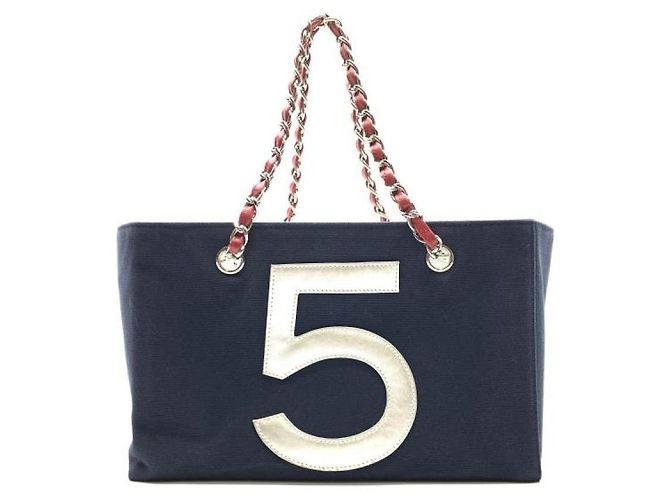 [Usato] CHANEL Chanel n5 Borsa tote catena Borsa a tracolla Canvas Navy Silver Argento Blu navy - vista 3