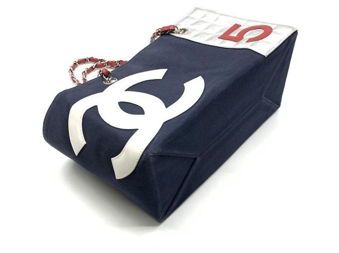 [Usato] CHANEL Chanel n5 Borsa tote catena Borsa a tracolla Canvas Navy Silver Argento Blu navy - vista 4