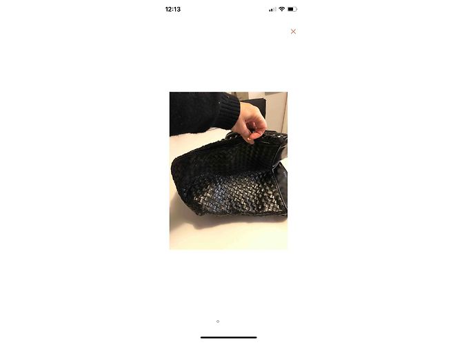 Borsa Bottega Veneta in pelle nera intrecciata Nero - vista 3