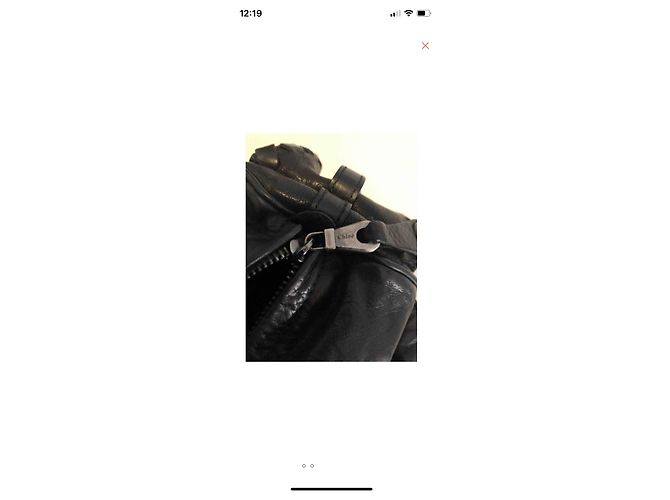 Borsa a mano Chloé Silverado in pelle nera Nero - vista 4