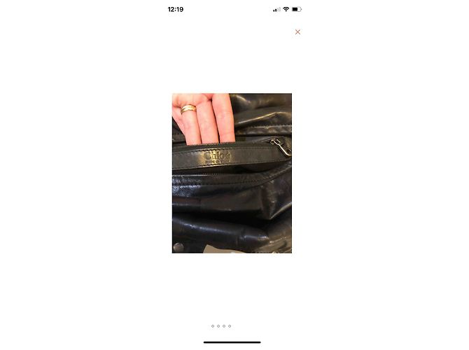 Borsa a mano Chloé Silverado in pelle nera Nero - vista 6