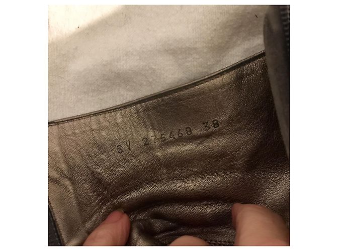 Yves Saint Laurent Tronchetto Triptoo in grigio fumo e argento - vista 8