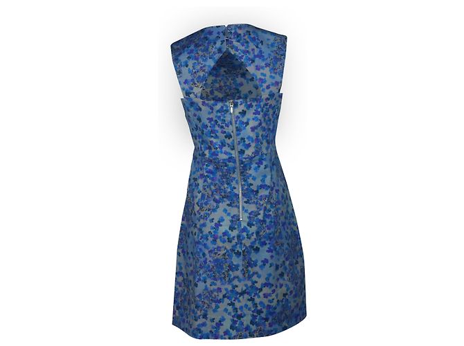 Vestido evasé con estampado floral de Erdem en algodón azul - vista 4