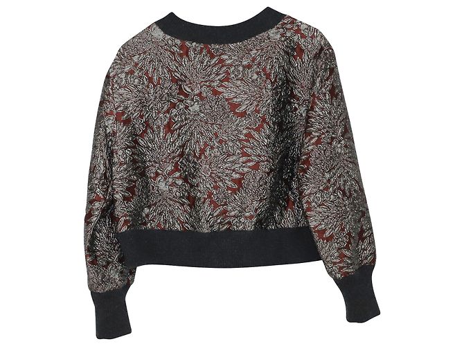 Dolce & Gabbana Bordeaux Moletom Brocado em Poliéster Borgonha Vermelho - vista 2