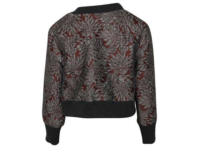 Dolce & Gabbana Bordeaux Moletom Brocado em Poliéster Borgonha Vermelho - vista 3