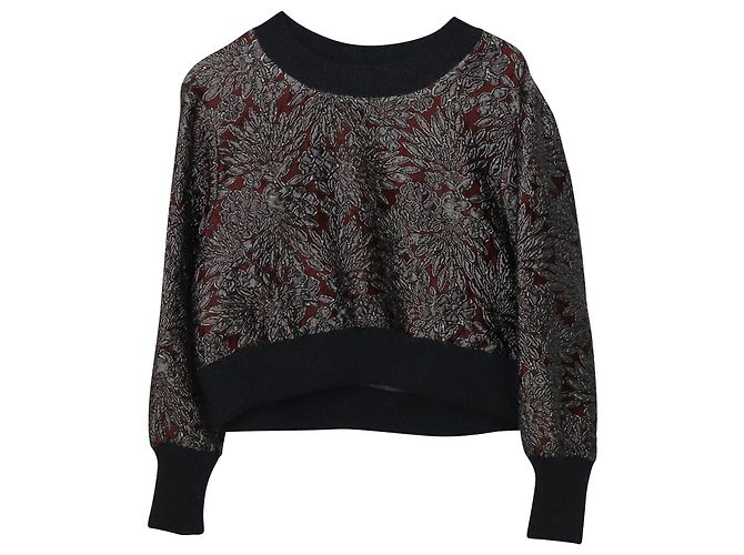 Dolce & Gabbana Bordeaux Moletom Brocado em Poliéster Borgonha Vermelho - vista 6