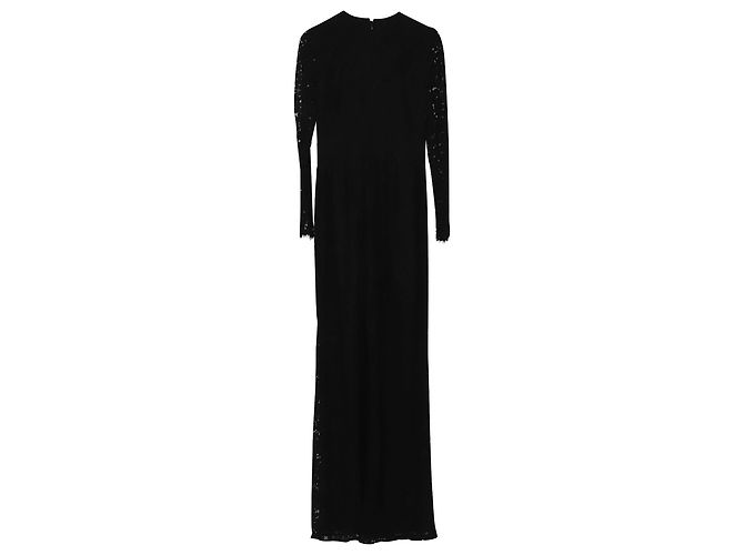 Mono largo de encaje de esmoquin en algodón negro Kyara de Diane Von Furstenberg - vista 2
