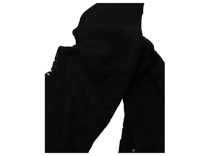 Mono largo de encaje de esmoquin en algodón negro Kyara de Diane Von Furstenberg - vista 3