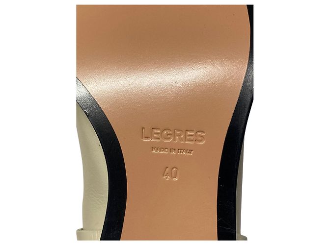 Autre Marque Legres Stacked-Heel Biker Boot in White Leather - view 6