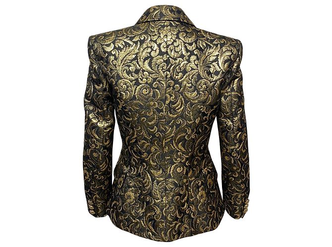 Balmain Metallic-Brokat-Blazer in Goldacetat Golden Metallisch - Ansicht 3