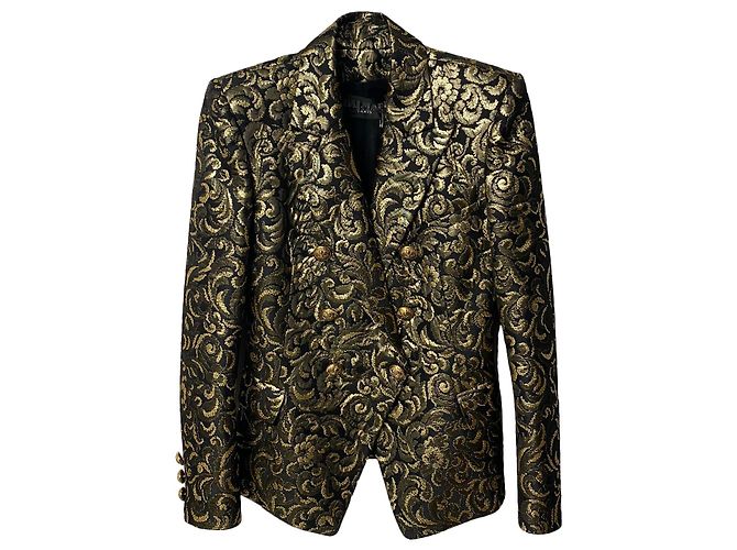 Balmain Metallic-Brokat-Blazer in Goldacetat Golden Metallisch - Ansicht 5