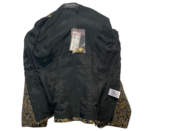 Balmain Metallic-Brokat-Blazer in Goldacetat Golden Metallisch - Ansicht 6