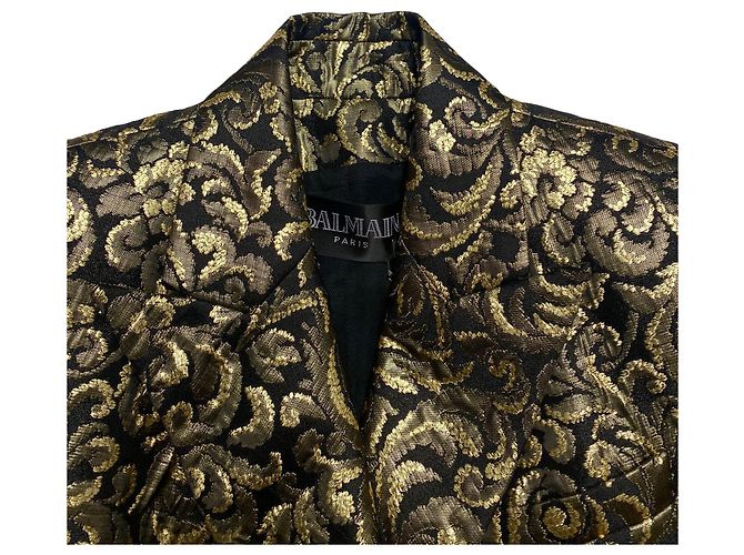 Balmain Metallic-Brokat-Blazer in Goldacetat Golden Metallisch - Ansicht 7