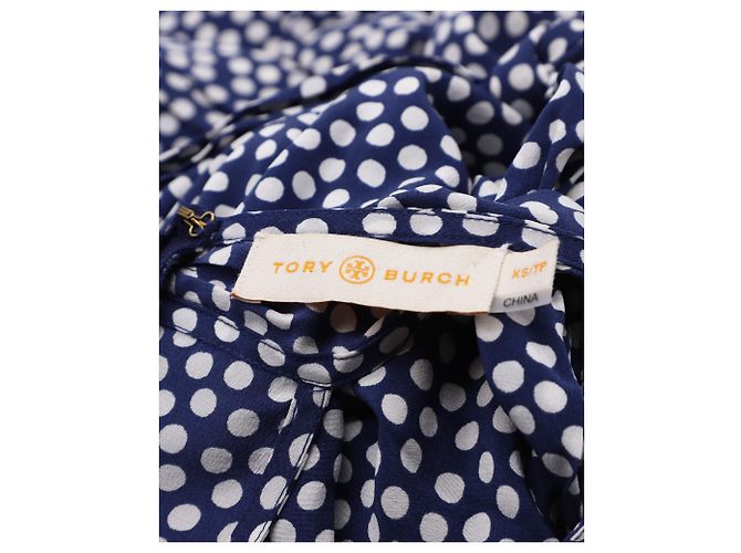 Tuta Tory Burch Nautical Dot in seta blu Blu navy - vista 4