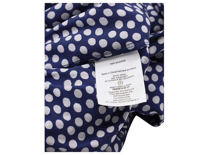 Tuta Tory Burch Nautical Dot in seta blu Blu navy - vista 5