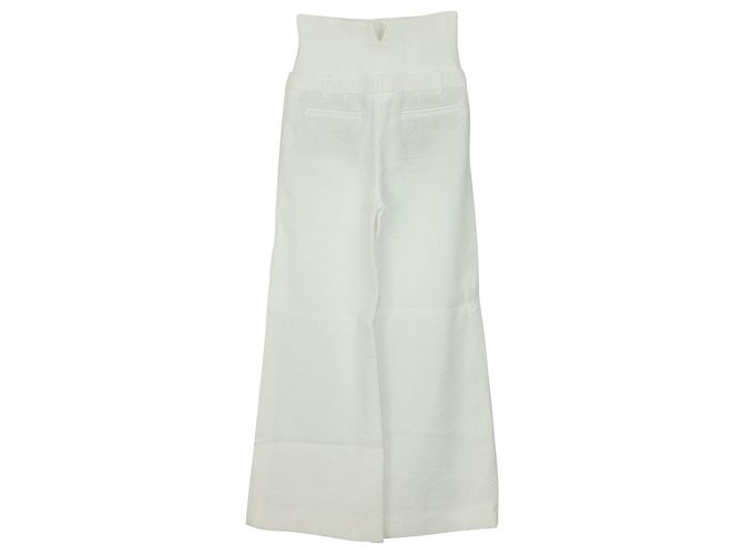 CALÇA CHANEL STRAIGHT cintura alta - BRANCO - vista 4