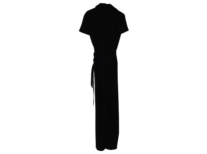 Mono largo de poliéster negro con margaritas de Diane von Furstenberg - vista 2