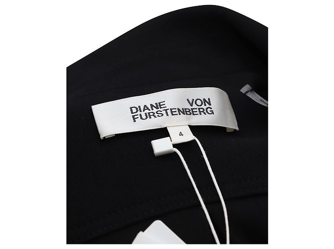 Mono largo de poliéster negro con margaritas de Diane von Furstenberg - vista 3