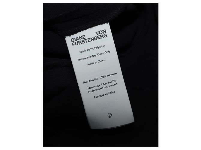 Mono largo de poliéster negro con margaritas de Diane von Furstenberg - vista 6