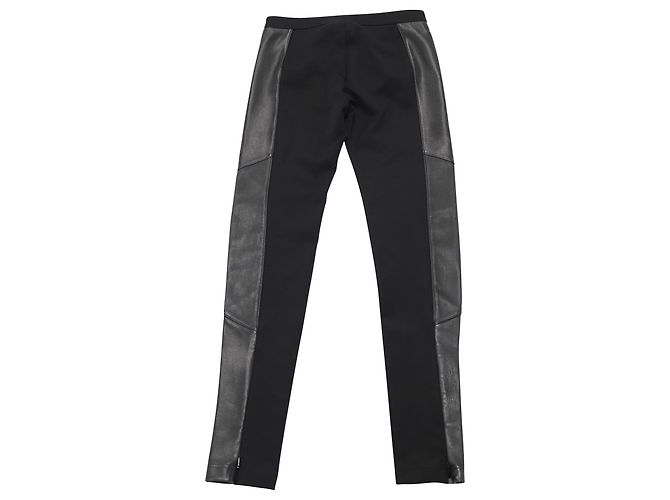 Pantalones de panel lateral de cuero Burberry en acetato negro - vista 2