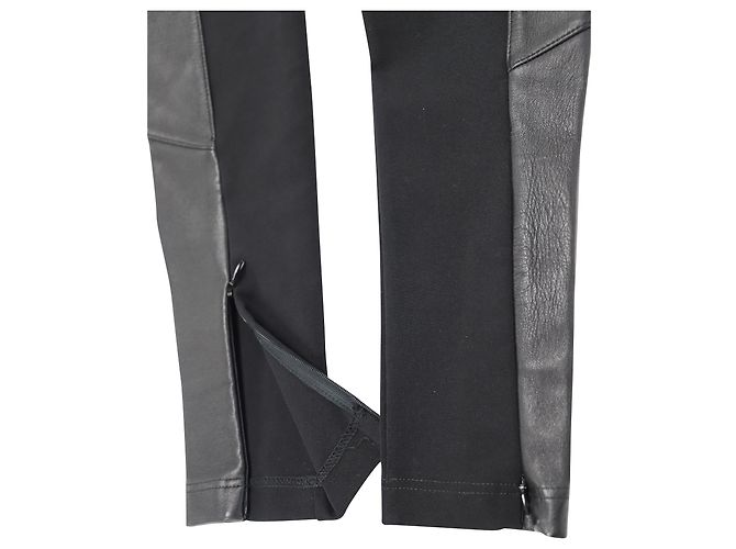 Pantalones de panel lateral de cuero Burberry en acetato negro - vista 3