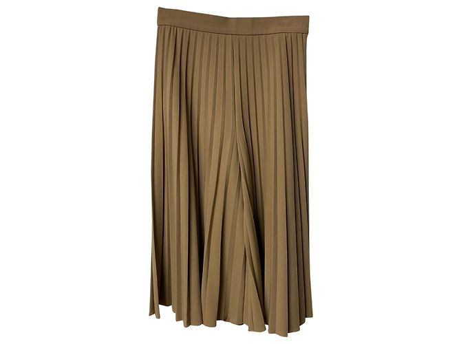 Givenchy Plissee-Palazzo-Hose aus beigefarbenem Polyester Braun - Ansicht 4