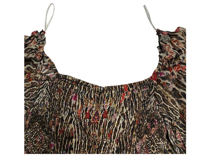 Mini abito Camilla con corpino arricciato in seta multicolor Multicolore - vista 6
