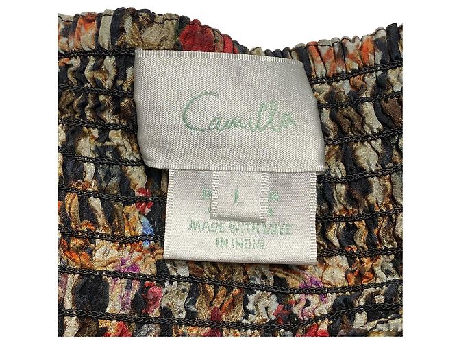 Mini abito Camilla con corpino arricciato in seta multicolor Multicolore - vista 7