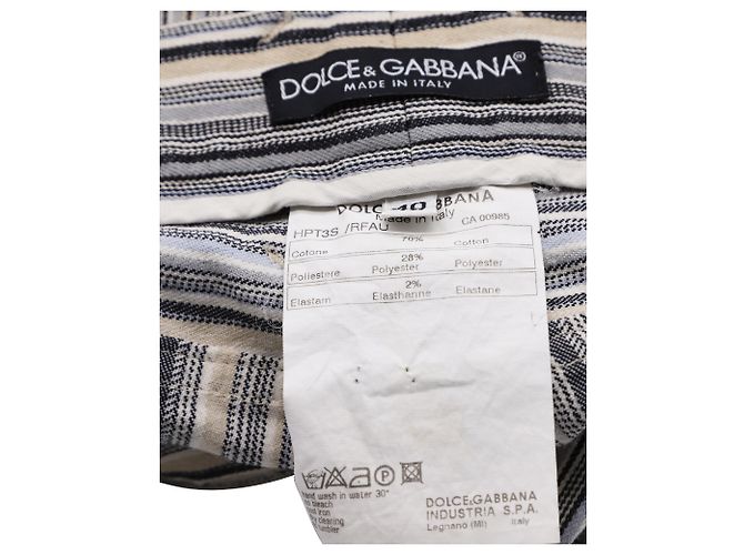 Pantaloni Dolce & Gabbana A Righe In Cotone Multicolore - vista 2
