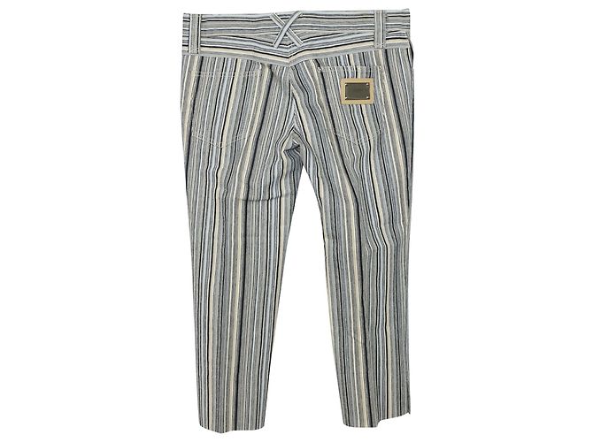 Pantaloni Dolce & Gabbana A Righe In Cotone Multicolore - vista 3