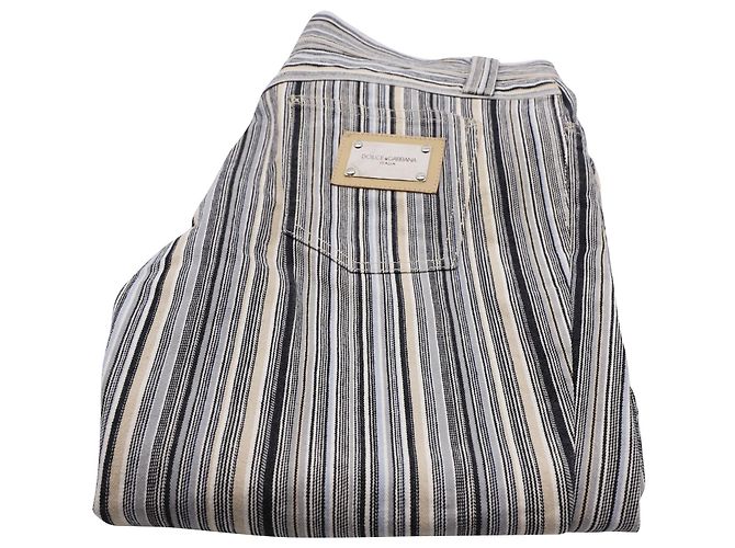 Pantaloni Dolce & Gabbana A Righe In Cotone Multicolore - vista 4