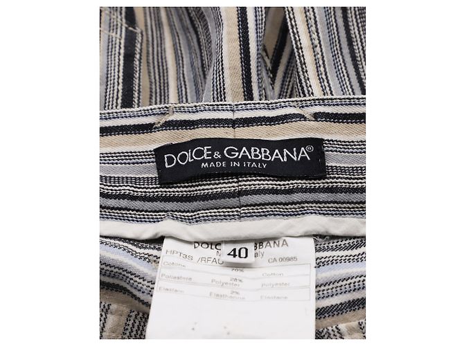 Pantaloni Dolce & Gabbana A Righe In Cotone Multicolore - vista 5