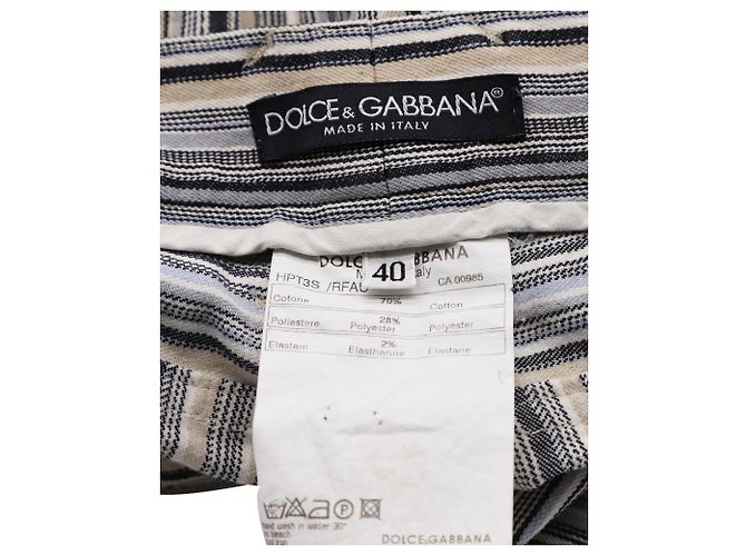 Pantaloni Dolce & Gabbana A Righe In Cotone Multicolore - vista 6
