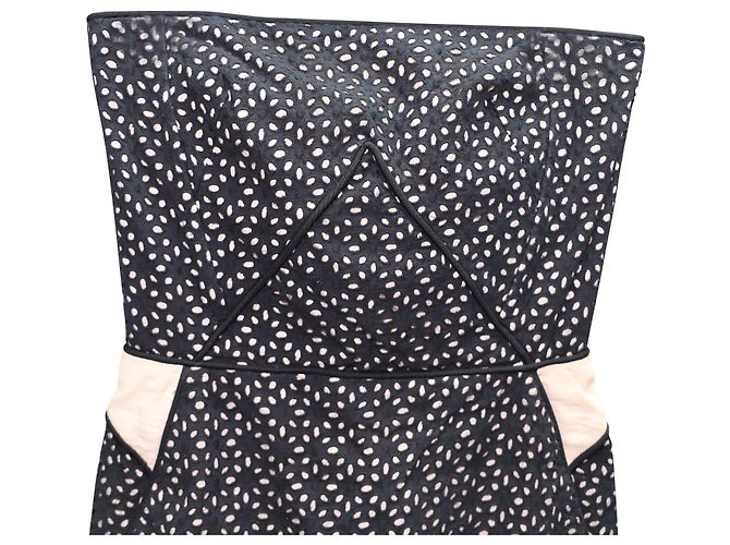 Mini abito a tubino con occhielli Maje in cotone nero - vista 3