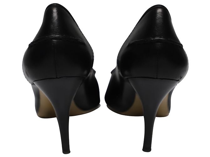 Décolleté Gucci Loafer con nappine con accento bambù in pelle marrone Nero - vista 4