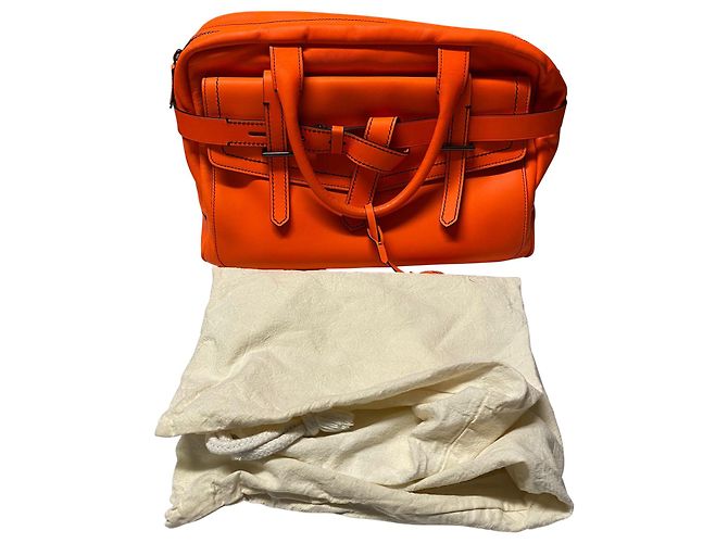Bolsa Boxer Reed Krakoff em couro de bezerro laranja - vista 15
