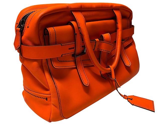 Bolsa Boxer Reed Krakoff em couro de bezerro laranja - vista 2