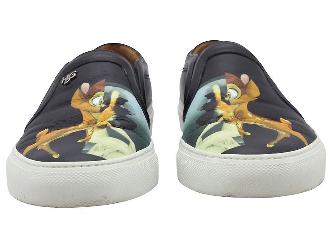 Sneakers Givenchy Bambi Skate in Pelle Nera Nero - vista 2