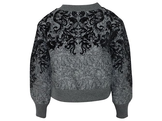 Dolce & Gabbana Besticktes Rundhals-Sweatshirt aus grauem Polyester - Ansicht 2