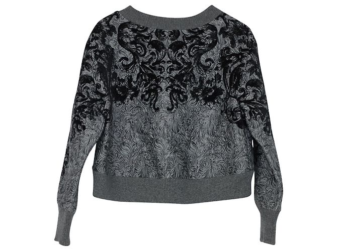 Dolce & Gabbana Besticktes Rundhals-Sweatshirt aus grauem Polyester - Ansicht 5