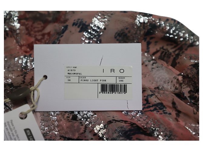 Camicetta in chiffon fil coupé metallizzato con schiena scoperta Iro in seta rosa pastello - vista 8