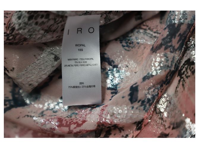 Camicetta in chiffon fil coupé metallizzato con schiena scoperta Iro in seta rosa pastello - vista 9