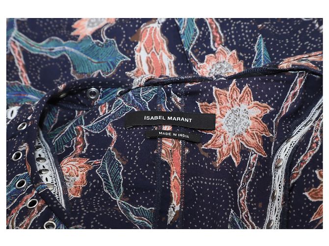 Isabel Marant Ullo Mini abito con volant in cotone blu Blu navy - vista 2