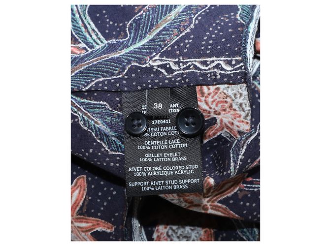 Isabel Marant Ullo Mini abito con volant in cotone blu Blu navy - vista 3