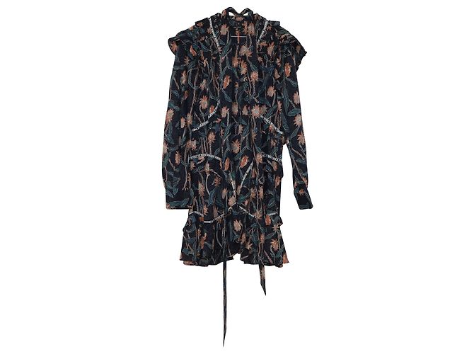 Isabel Marant Ullo Mini abito con volant in cotone blu Blu navy - vista 4